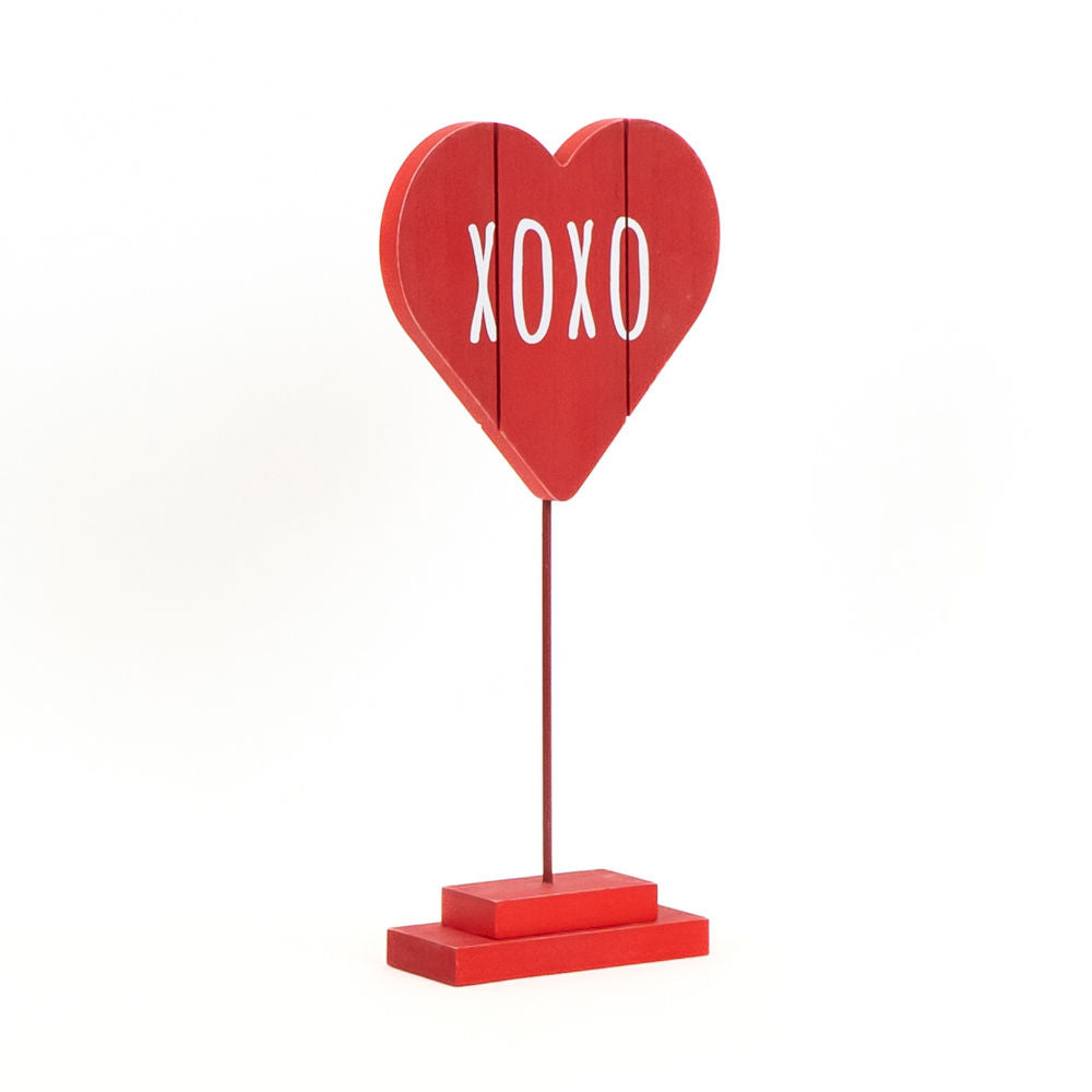 Wood Cutout On Stand (Xoxo) Red/White Adams Valentines Adams & Co.   