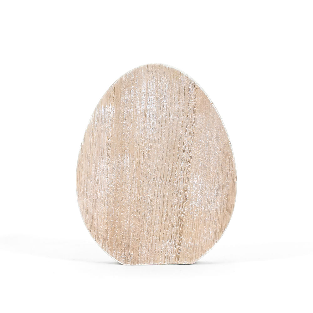 Wood Cutout Shape (Egg) Natural/White +  Badams   