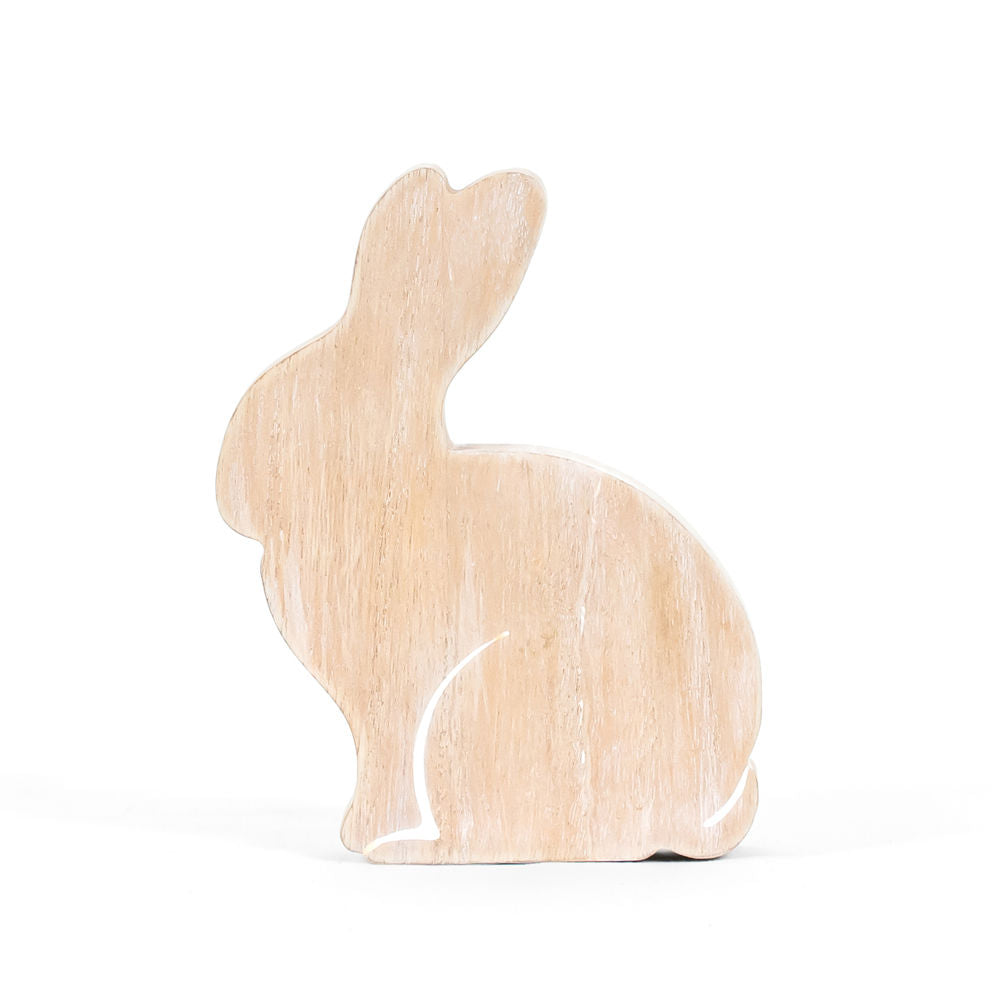 Wood Cutout Shape (Bunny) Natural/White +  Badams   