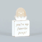 Reversible Wooden Block (Favorite Peep/Good Egg) White/Natural +  Badams   