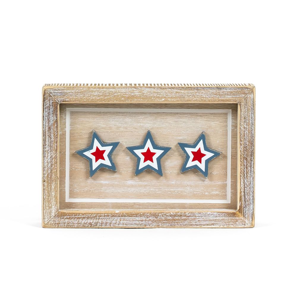 Reversible Wood Frame Sign (Stars/Peaches) Adams Summer Adams & Co.   