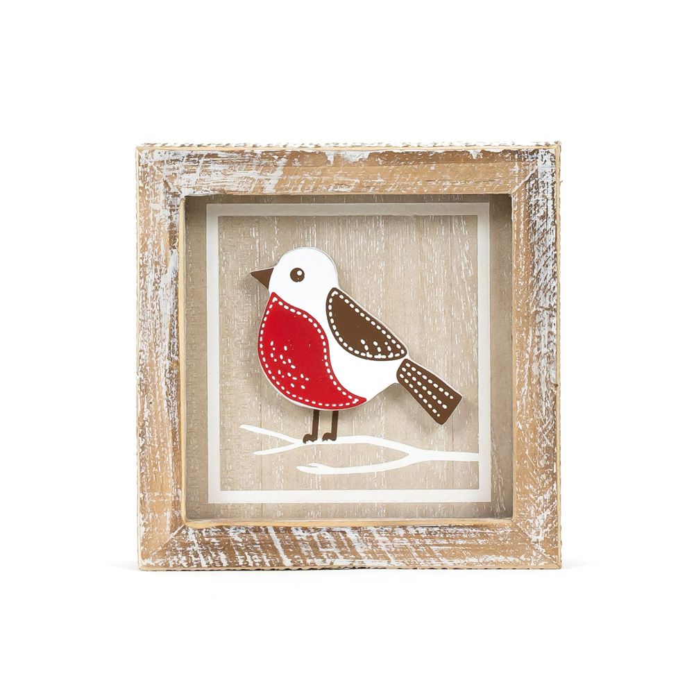 Reversible Wood Frame Sign (Bird/Hello) Adams Christmas Adams & Co.   