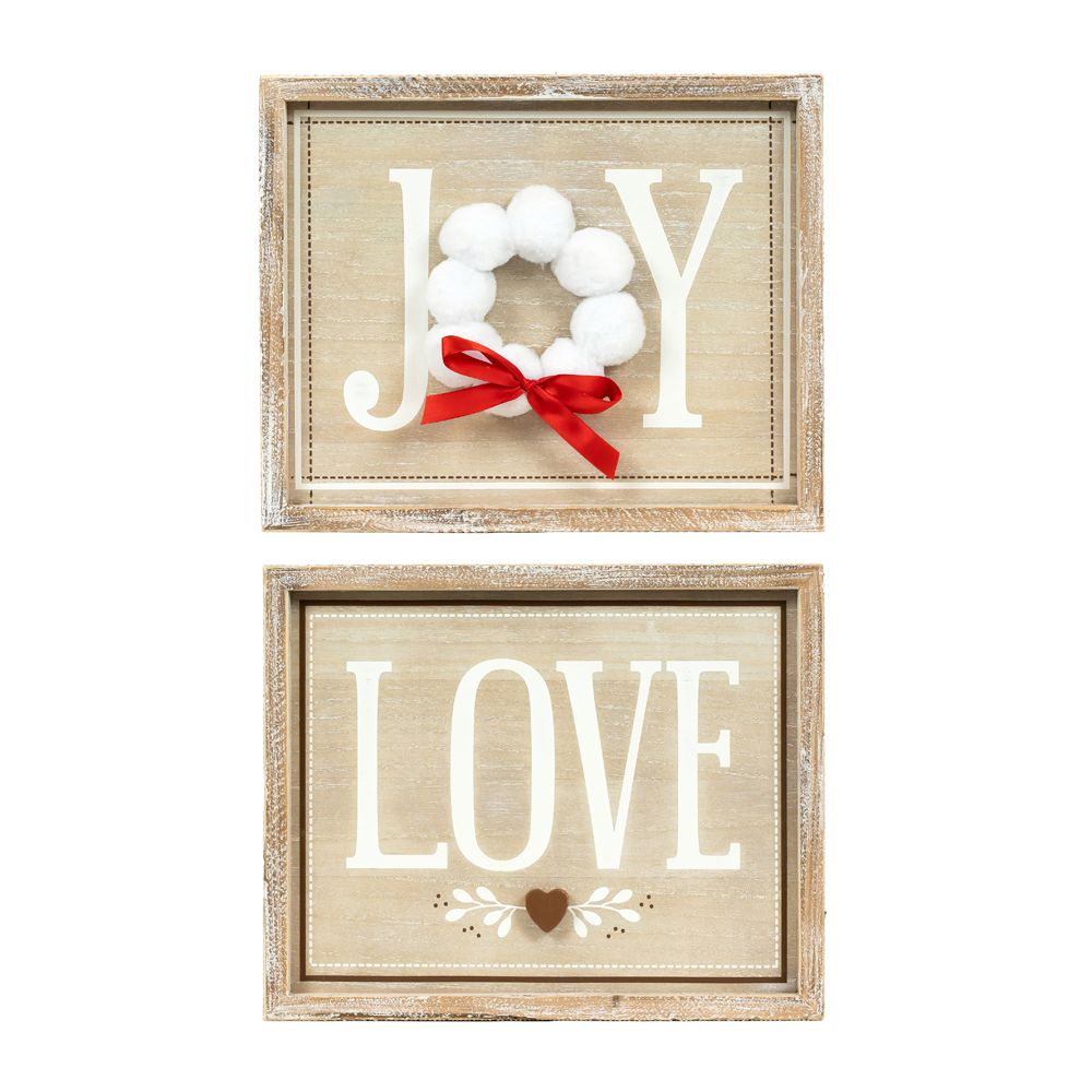 Reversible Wood Frame Sign (Joy/Love) + Badams