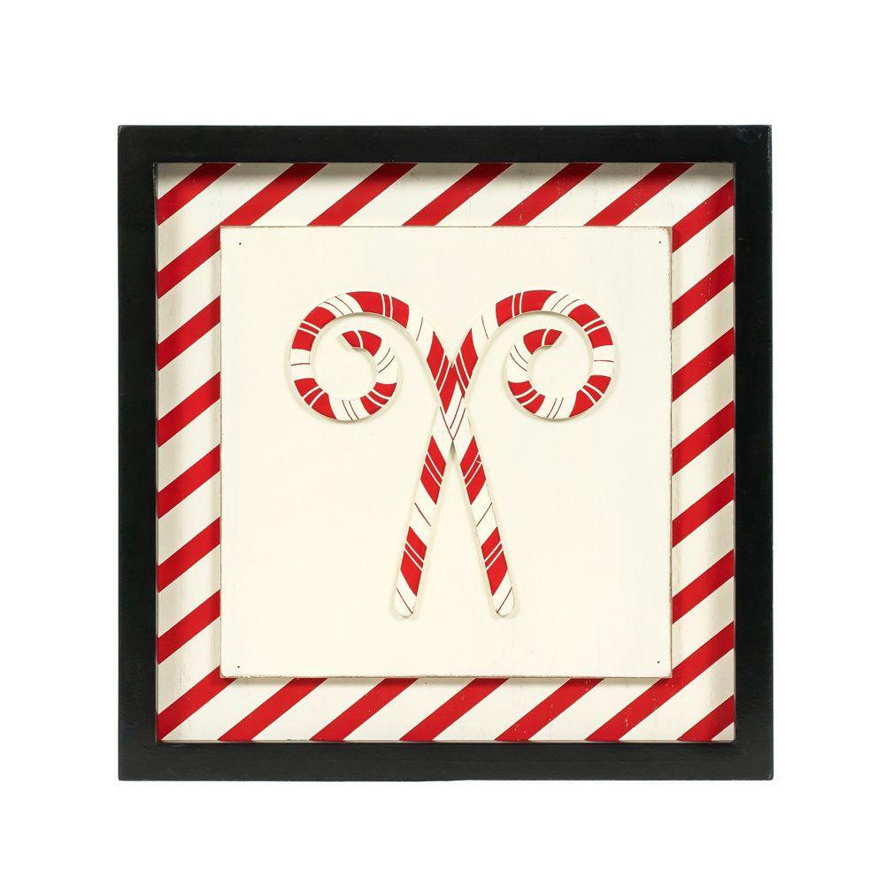 Reversible Wood Frame Sign (Candy/Heart) Adams Christmas Adams & Co.   