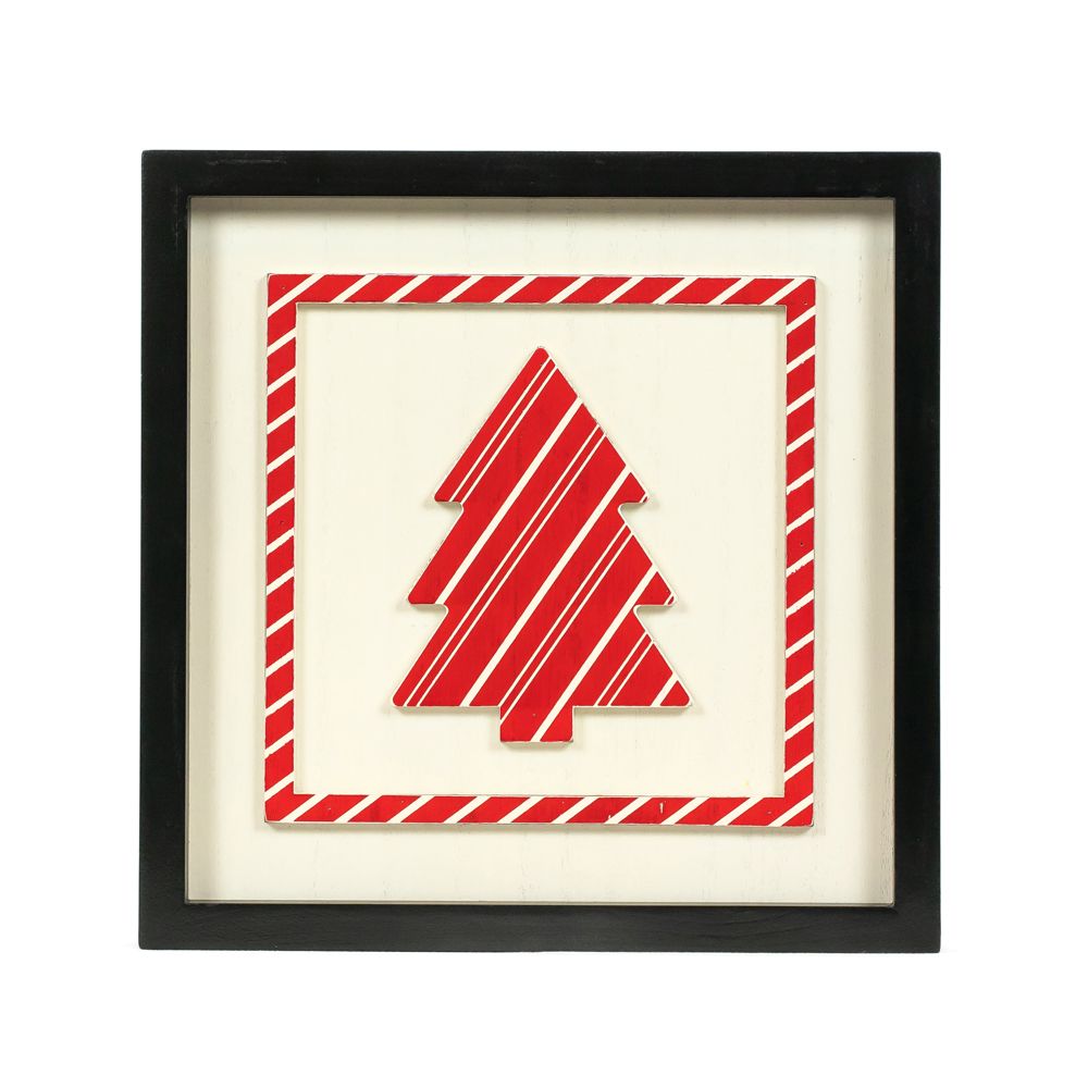 Reversible Wood Frame Sign (Tree/Stripe) Adams Christmas Adams & Co.   