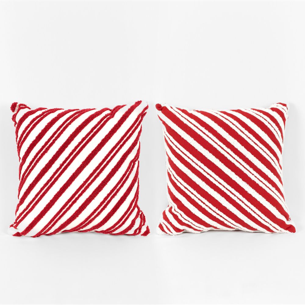 Reversible Pillow (Stripe) Rd/Wh Adams Christmas Adams & Co.   