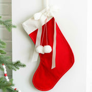 Canvas Stocking (Stocking) Rd/Wh Adams Christmas Adams & Co.   