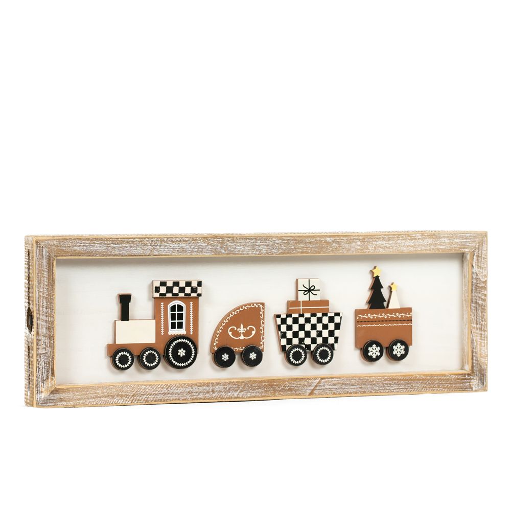 Reversible Wood Frame Sign (Train/Welcome) Adams Christmas Adams & Co.   