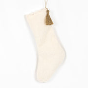 Cotton Stocking W/ Tassel, Wh/Bn Adams Christmas Adams & Co.   