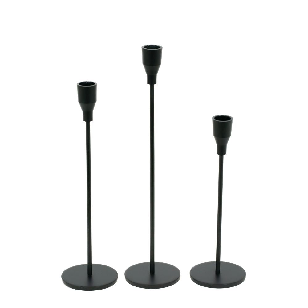 Iron Candle Holders S/3, Black Adams Everyday Adams & Co.   