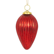 Glass Ornaments S/3, Red Adams Christmas Adams & Co.   