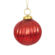 Glass Ornaments S/3, Red Adams Christmas Adams & Co.   