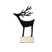 Aluminum/Mango Cutout On Stand (Reindeer) Black/Natural Adams Christmas Adams & Co.   