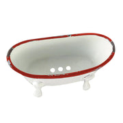 Mini Enamel Bathtub Soap Dish Red  Foreside Home & Garden   