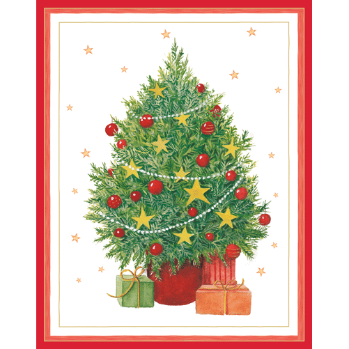 Little Decorated Tree - Boxed Holiday Cards  Caspari   