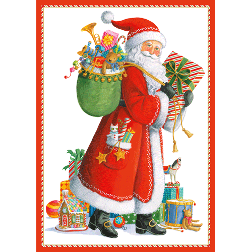 Good Cheer Santa - Boxed Holiday Cards  Caspari   