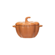 2 Cup Stoneware Pumpkin Baker w/ Handles  Creative Co-Op Orange  