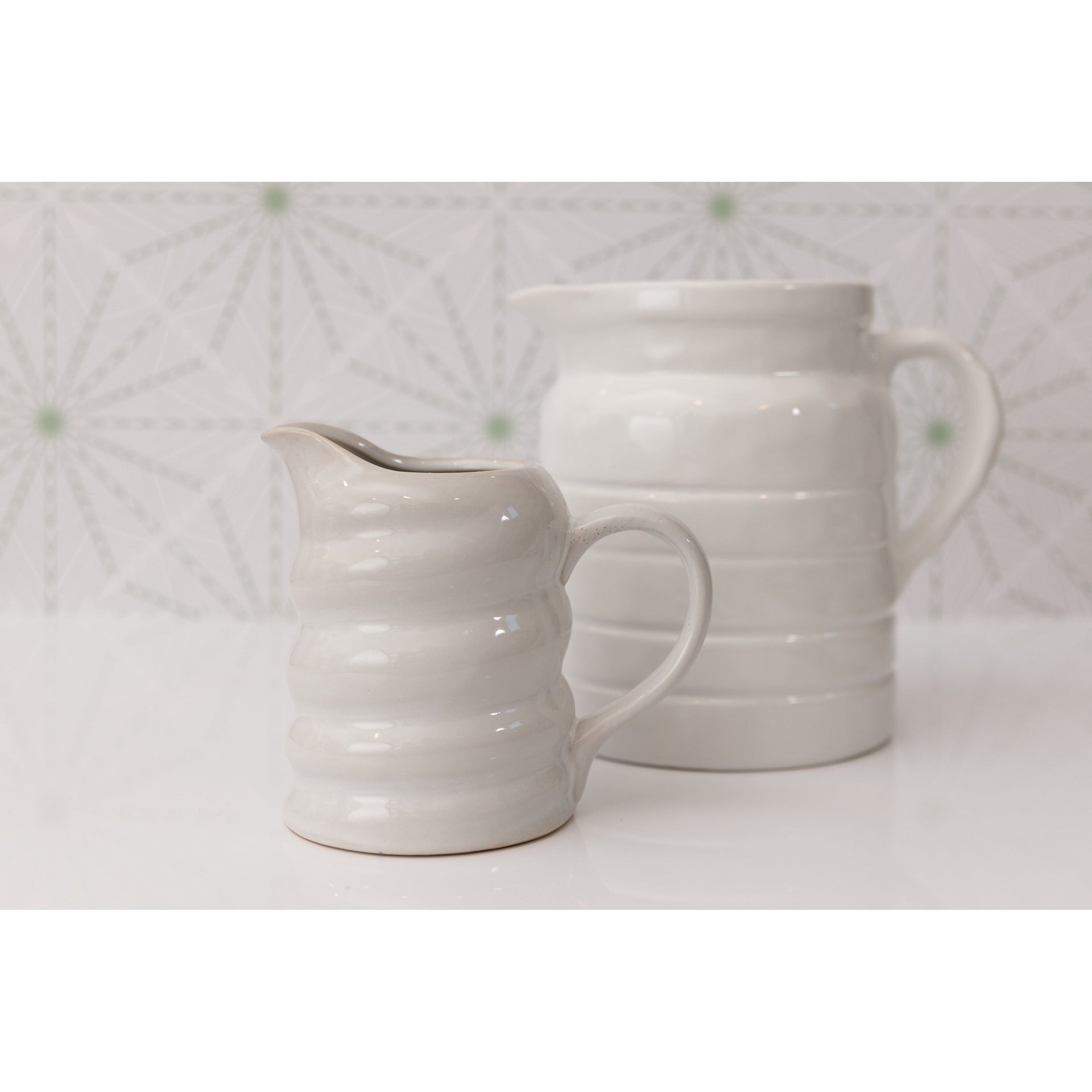 Veronica White Ceramic Pitcher  PD Home   