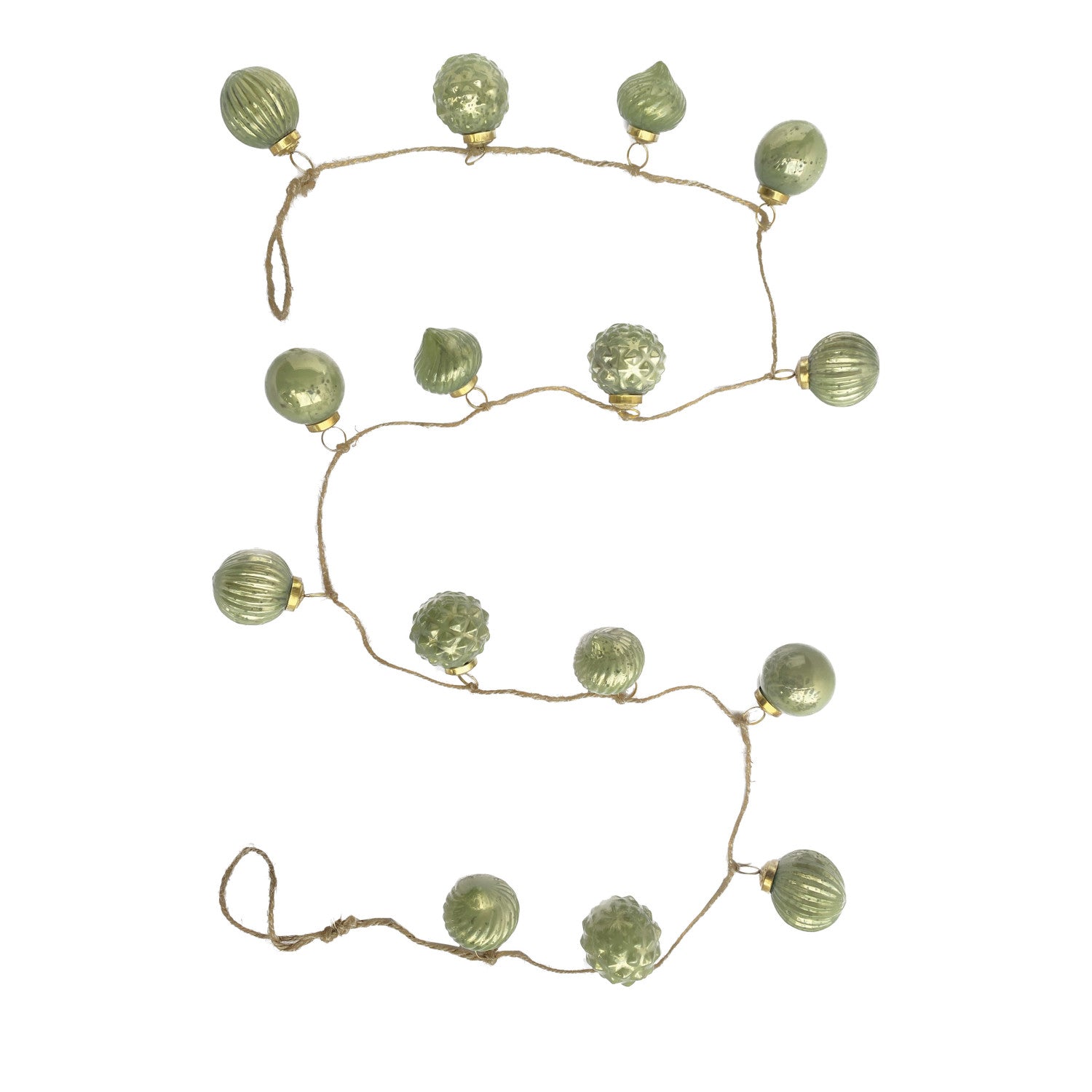 Olive Green Mercury Glass Ball Ornament Garland  Creative Co-Op   