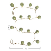 Olive Green Mercury Glass Ball Ornament Garland  Creative Co-Op   