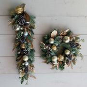 Faux Pine Swag w/ Ornaments, Pinecones & Glitter  Creative Co-Op   