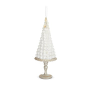 Glittered White Resin Cake Ornament  K&K C.  