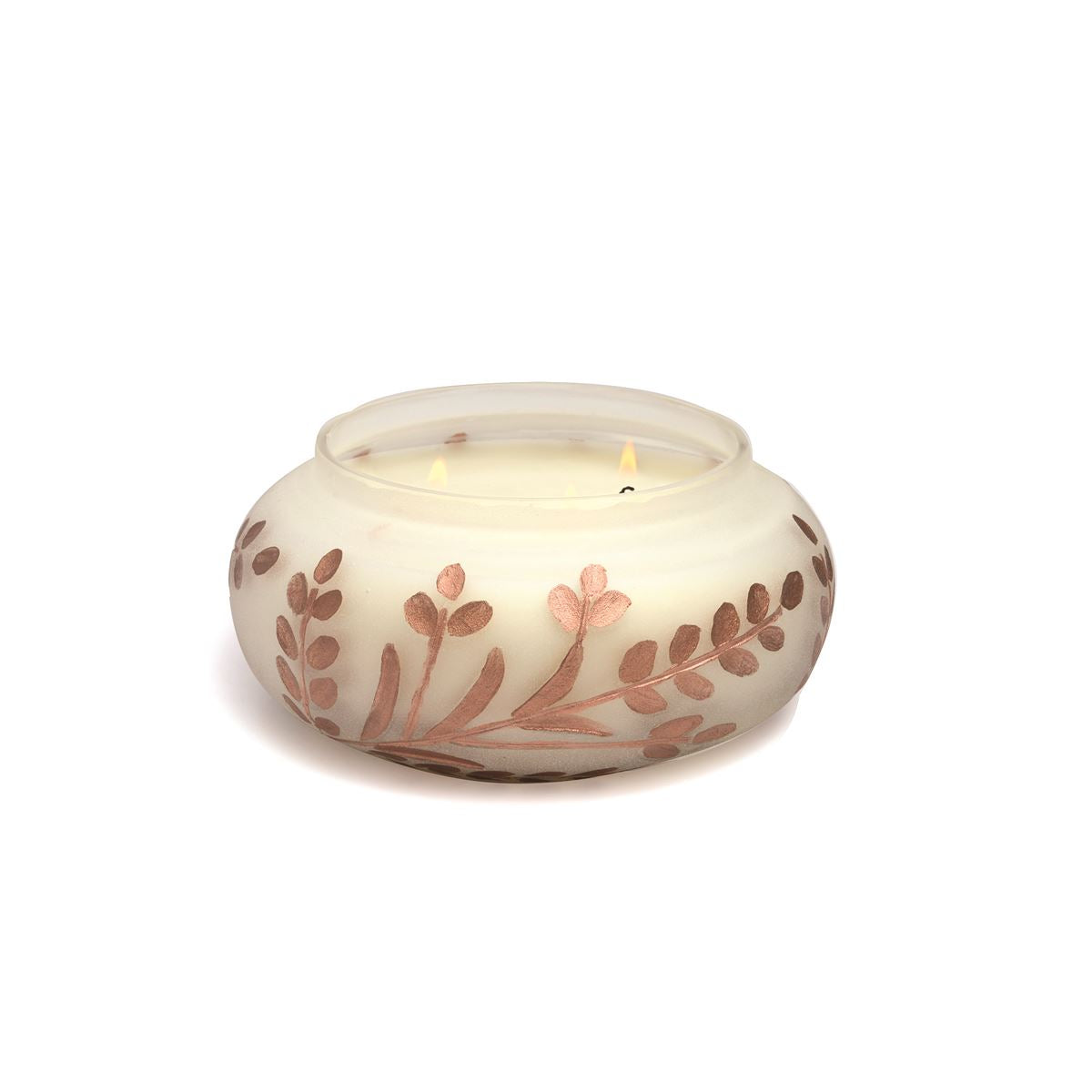 Cypress & Fir Frosted White Glass With Copper Branch Etching 14oz Paddywax Winter Scents Paddywax   