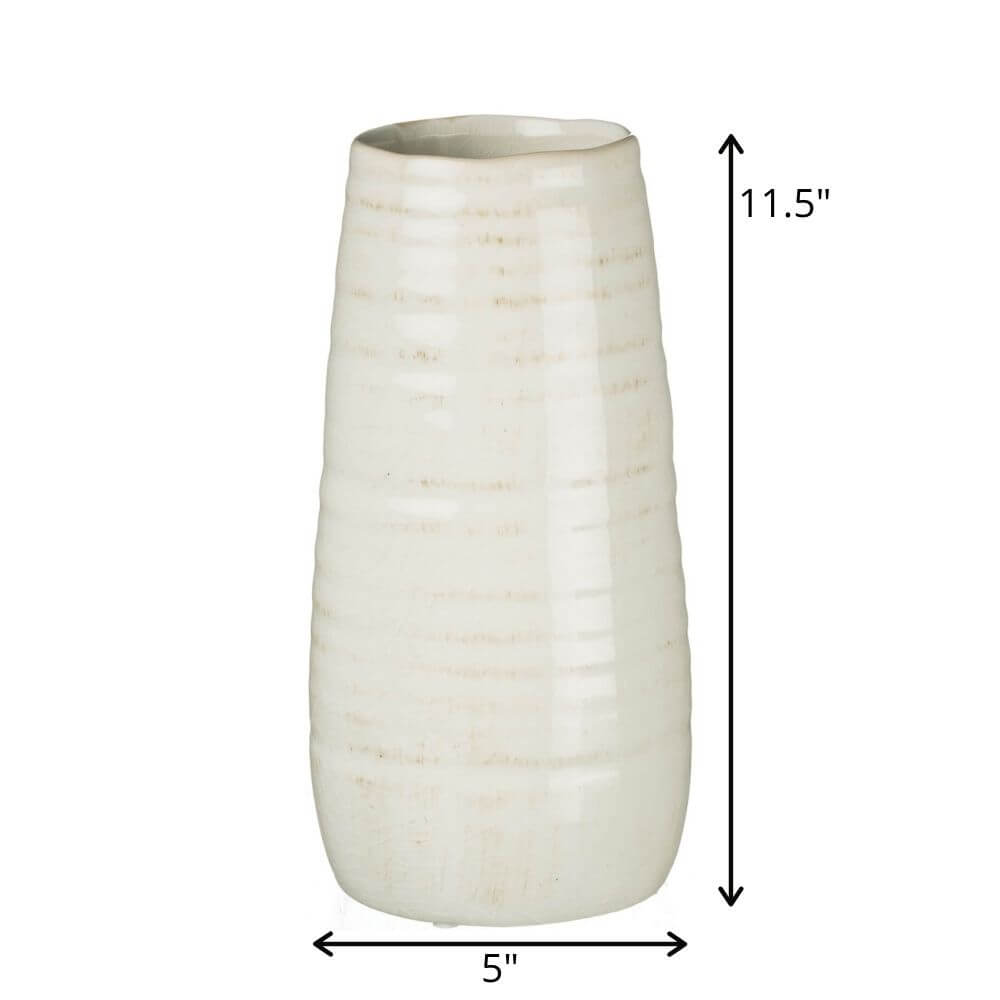 White Glossed Vase  Sullivans   