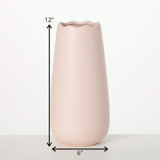 Matte Blush Scalloped Vase  Sullivans   