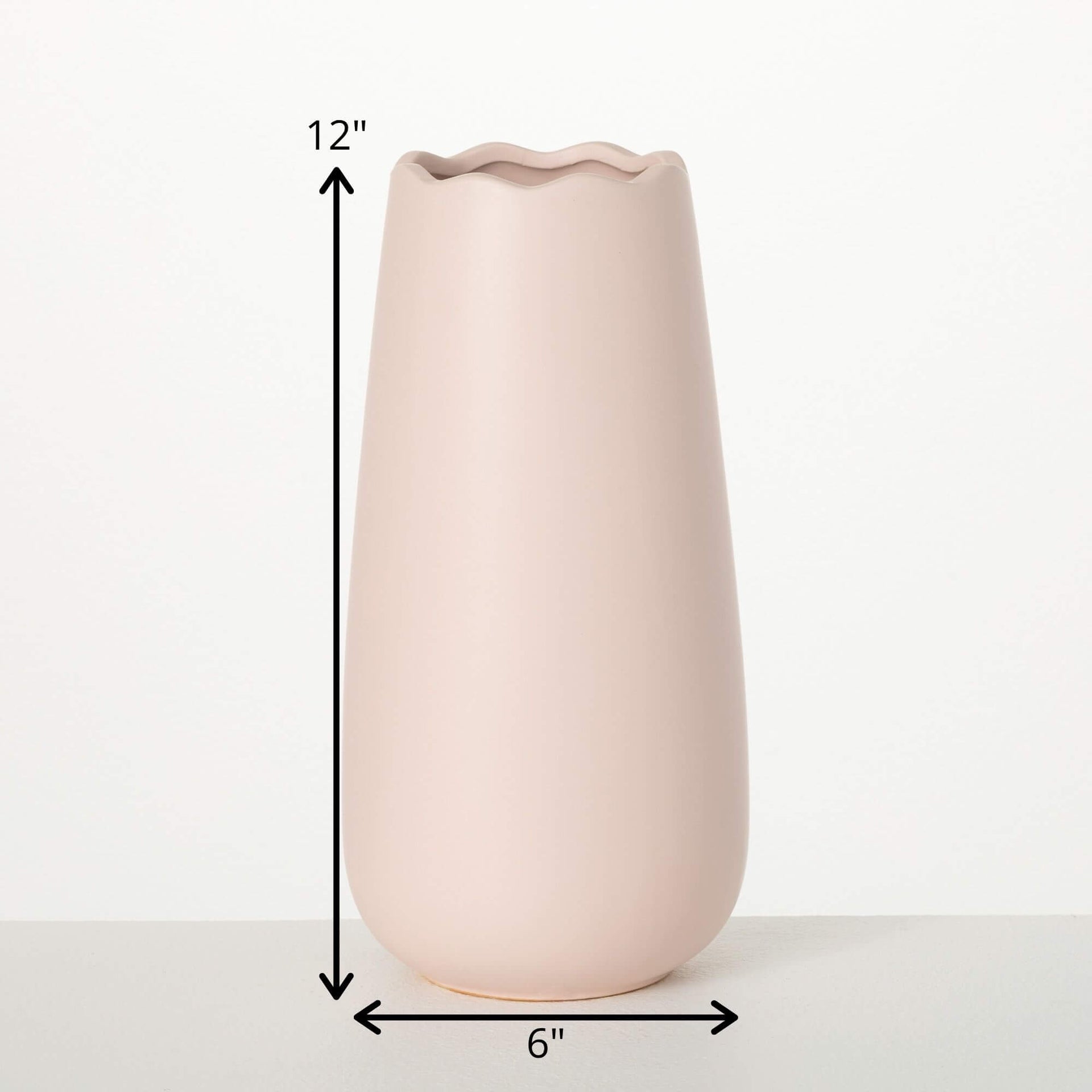 Matte Blush Scalloped Vase  Sullivans   