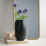 Modern Black Ribbed Vase  Sullivans   