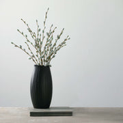 Modern Black Ribbed Vase  Sullivans   