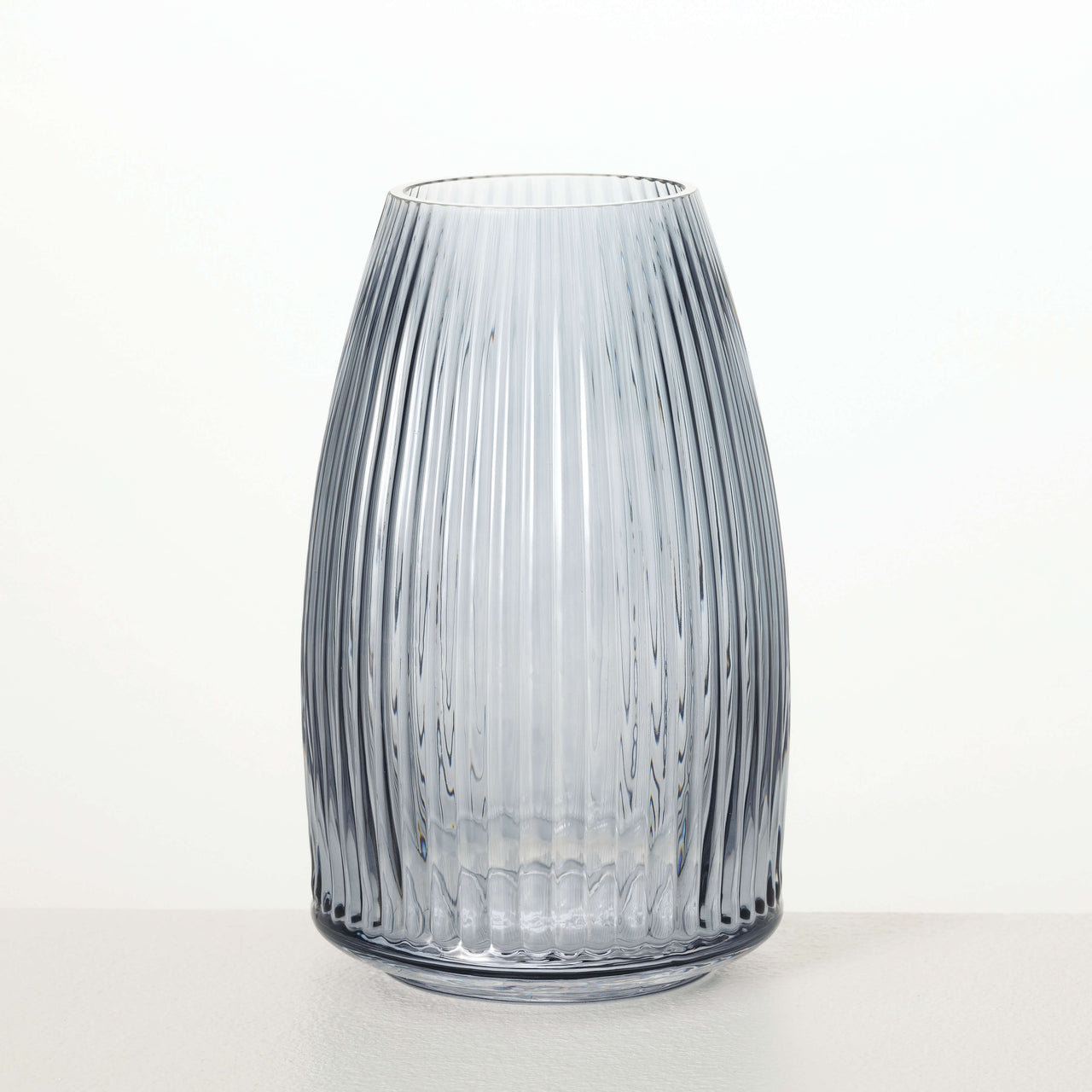 Ribbed Blue Gray Vase  Sullivans   