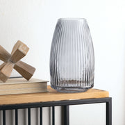 Ribbed Blue Gray Vase  Sullivans   