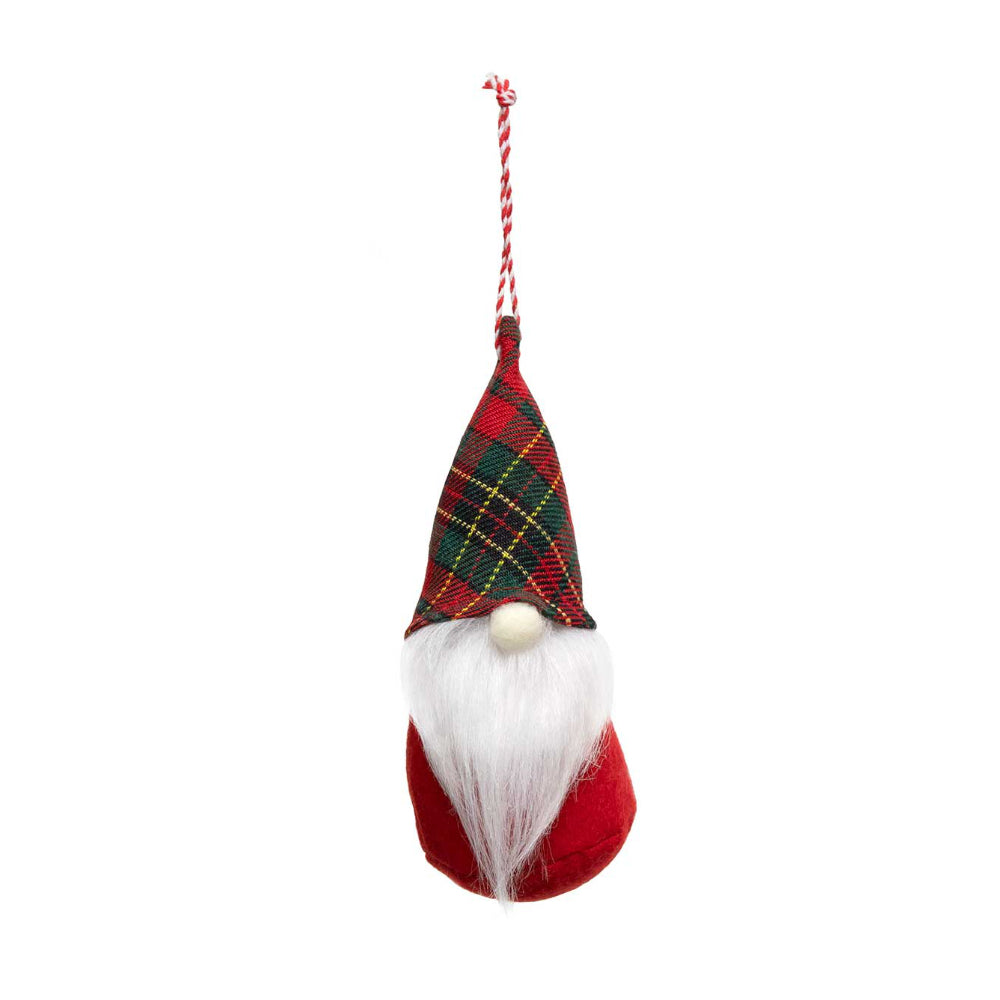 Mini Gnome Plaid Felt Ornament  MeraVic Green Hat  