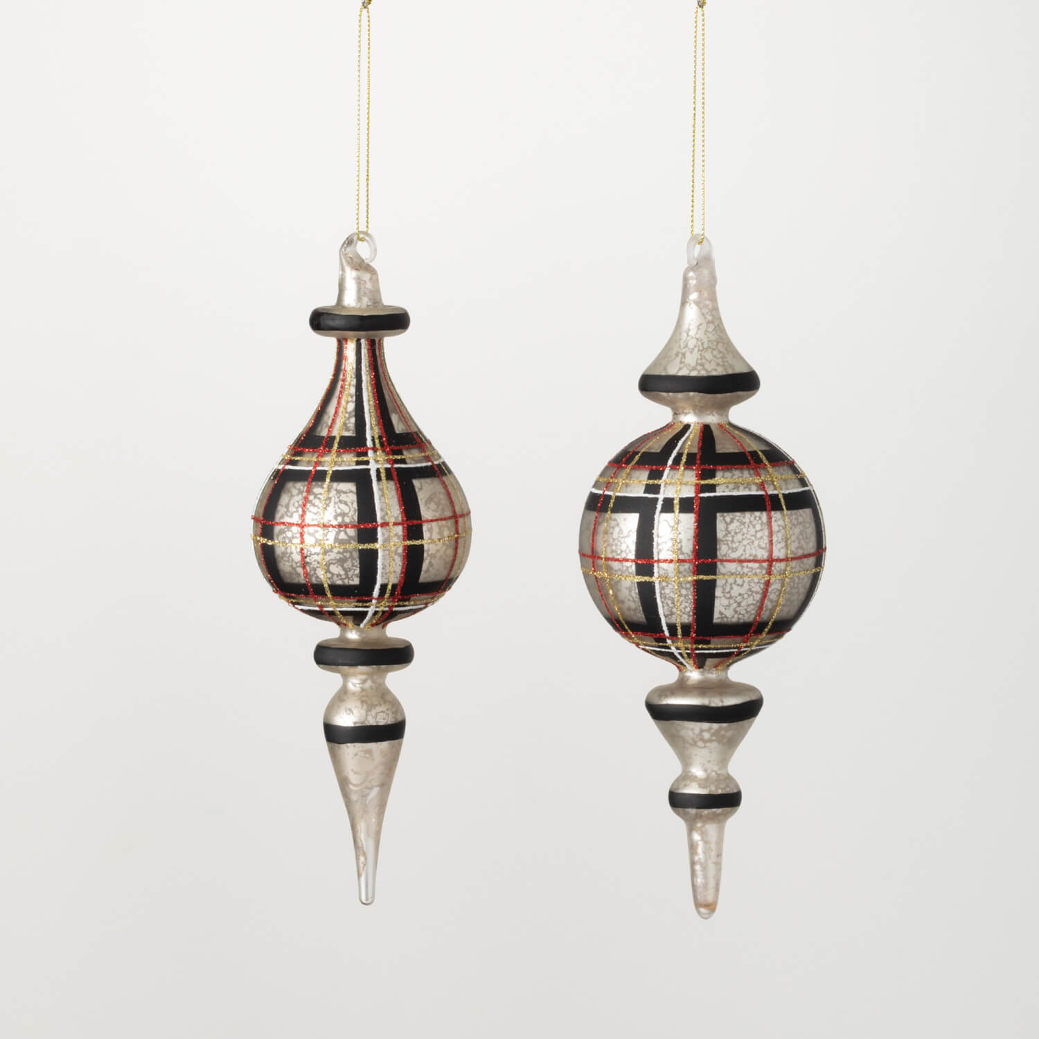 Plaid Finial Ornament  Sullivans   