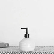 White Stripe Soap Pump  PD Home   