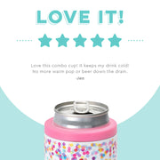 Can/Bottle Cooler - Pink Confetti  Swig Life   