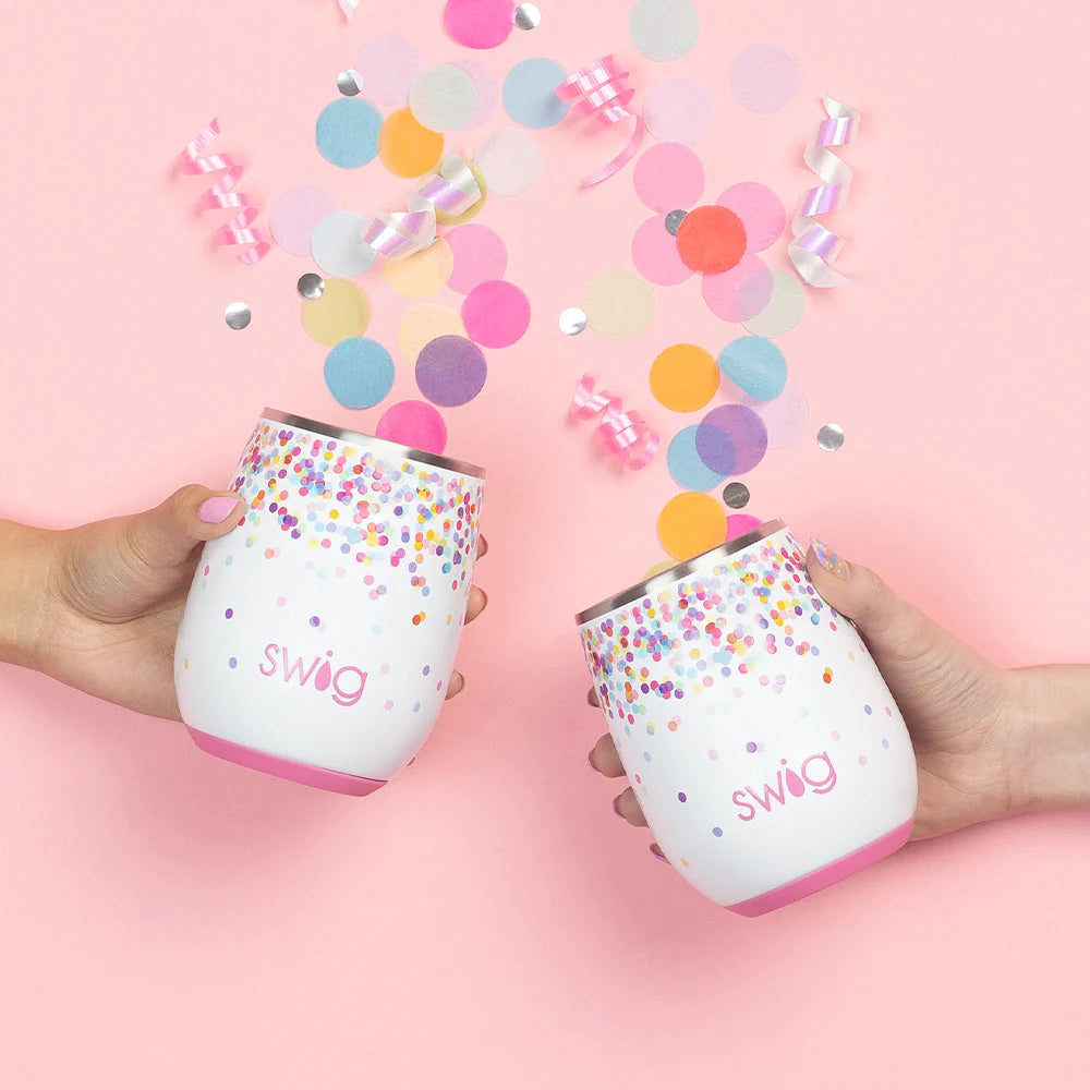 Stemless Wine Cup - 14oz - Pink Confetti  Swig Life   