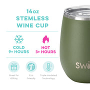 Stemless Wine Cup - 14oz - Olive  Swig Life   