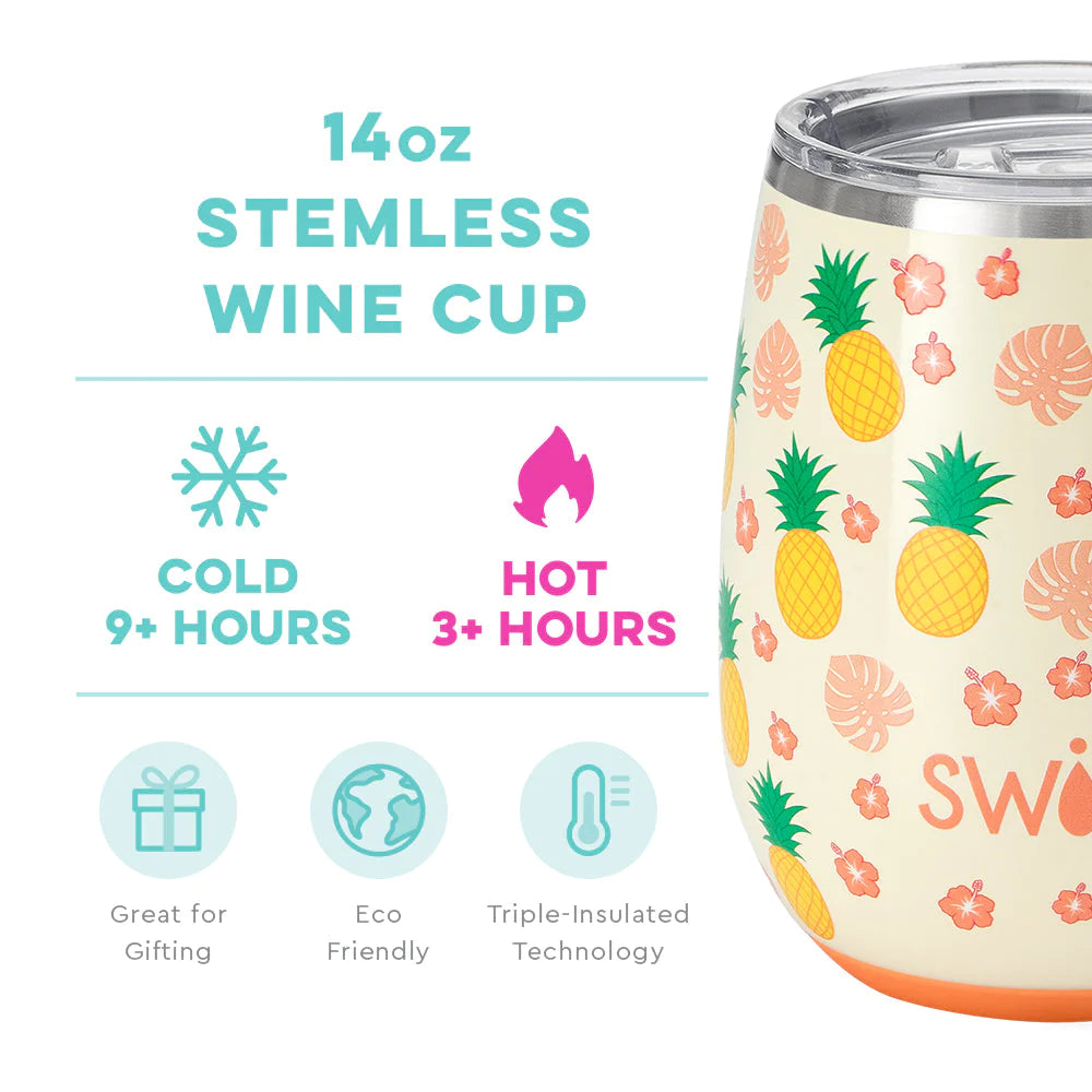 Stemless Wine Cup - 14oz - Pineapple  Swig Life   