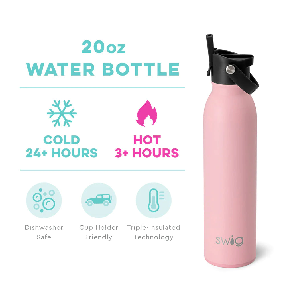 Flip & Sip Water Bottle 20oz - Blush  Swig Life   