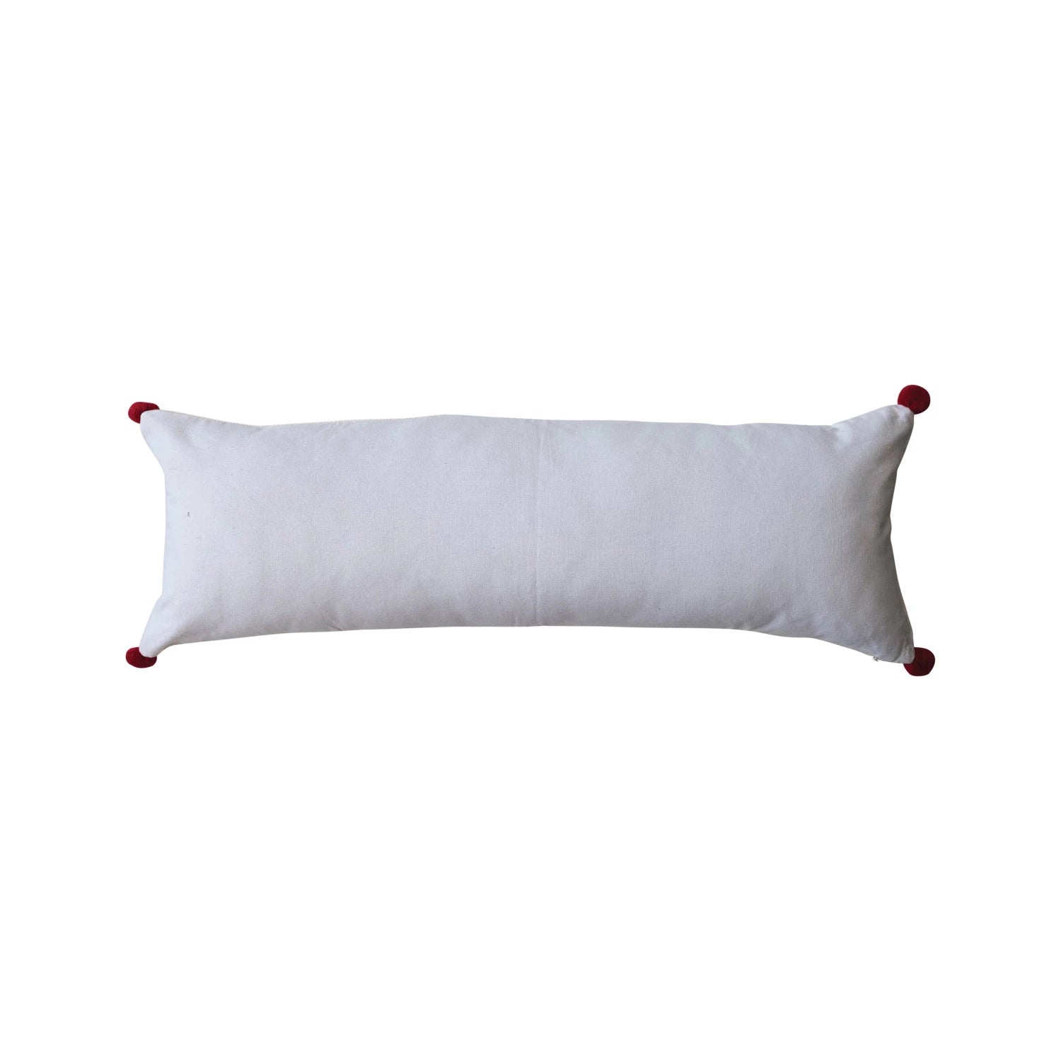 Lumbar Pillow w/ Appliqued "Merry" & Pom Poms  Creative Co-Op   