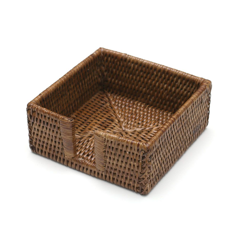 Rattan Cocktail Napkin Holder - Natural  Caspari   