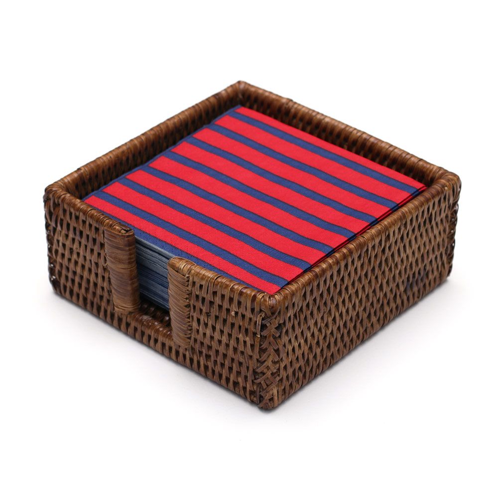 Rattan Cocktail Napkin Holder - Natural  Caspari   