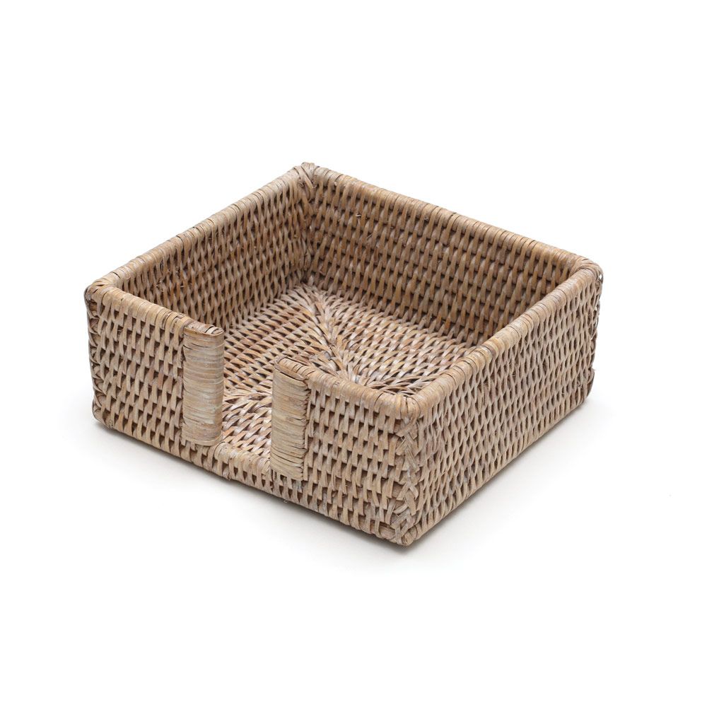 Rattan Cocktail Napkin Holder - Bleached  Caspari   