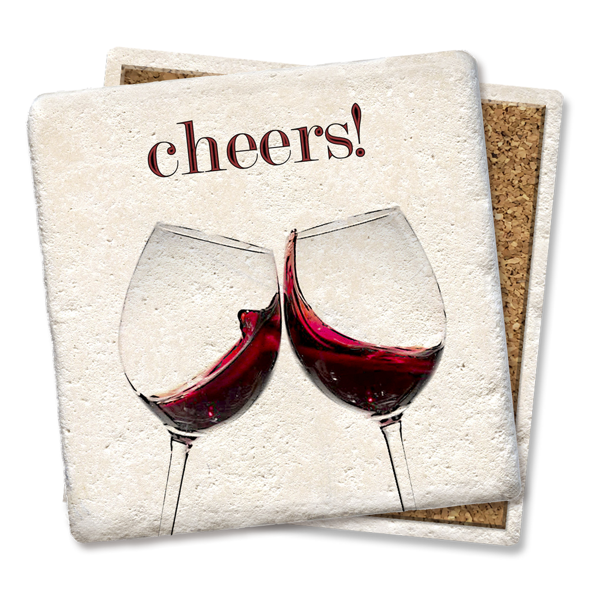 COASTERS CHEERS RED WINE COASTER  Tipsy Coasters & Gifts   