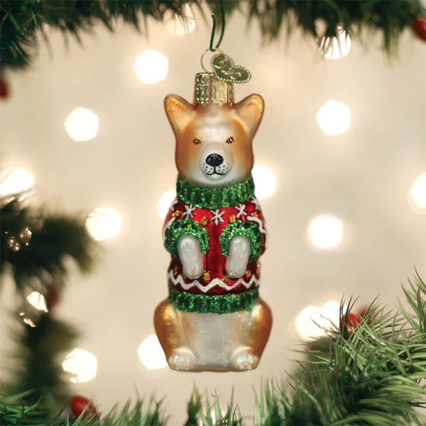 Christmas Corgi Ornament  Old World Christmas   