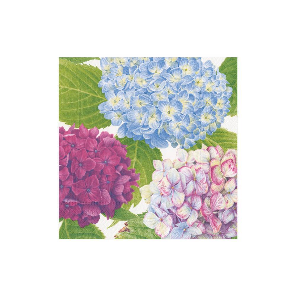 Cocktail Napkin - Hydrangea Garden Blue Paper Napkins Caspari   