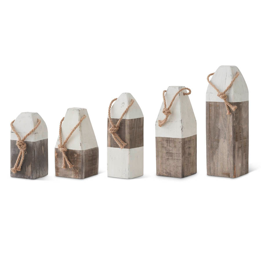 Gray and White Wooden Buoys  K&K   